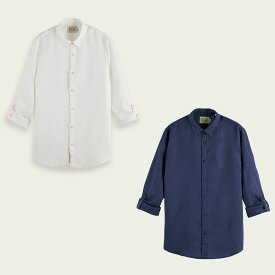 【20倍ポイント】SCOTCH & SODA スコッチアンドソーダ Regular-fit linen shirt 165982 シャツ 長袖 メンズ ブランド ストリート ストリート系 人気 デザイン おしゃれ コーデ正規通販 オシャレ かっこいい モテる