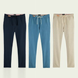 SCOTCH & SODA スコッチアンドソーダ Warren regular straight-fit linen-blend jogger 165932 チノパンツ チノ メンズ ブランド ストリート ストリート系 人気 デザイン おしゃれ コーデ正規通販 オシャレ かっこいい モテる