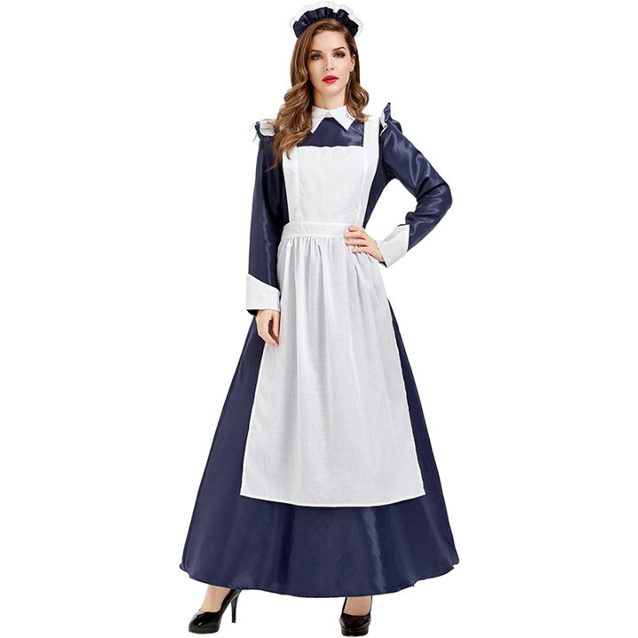 楽天市場 メイド服 ロング クラシック コスプレ イギリス風 フリル クラシカル 黒 ブラック 大きいサイズ 可愛い メイド エプロン カチューシャ 衣装 セクシー コスチューム ハロウィン ロングメイド こすぷれ 衣装 Bau楽天市場店