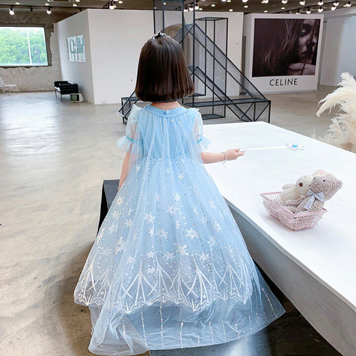 楽天市場 プリンセスドレス 衣装 ドレス 子供 プリンセスワンピース なりきり プリンセス 子供用 ハロウィン パーティー 子供ドレス 子供服 女の子 お姫様 ガール キッズドレス 子ども 仮装 ブルー ハロウイン こども コス Bau楽天市場店