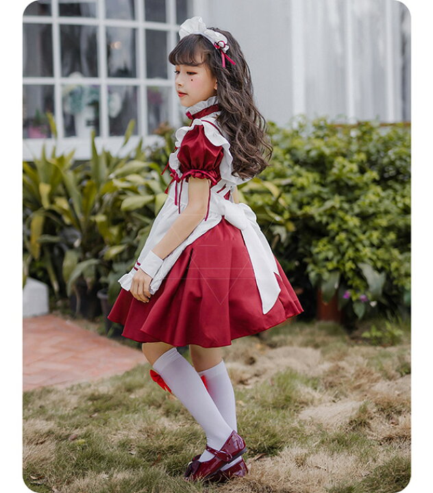 楽天市場 あす楽対応 ハロウィン コスプレ 仮装 メイド服 ゴスロリ ロリータ ワンピース メイド セット 子供 本格 ロリータ ワンピース 子供用 アイドル キャラクター アニメ 衣装 コスチューム 翌日配達 あす楽便 あす楽 Bau楽天市場店