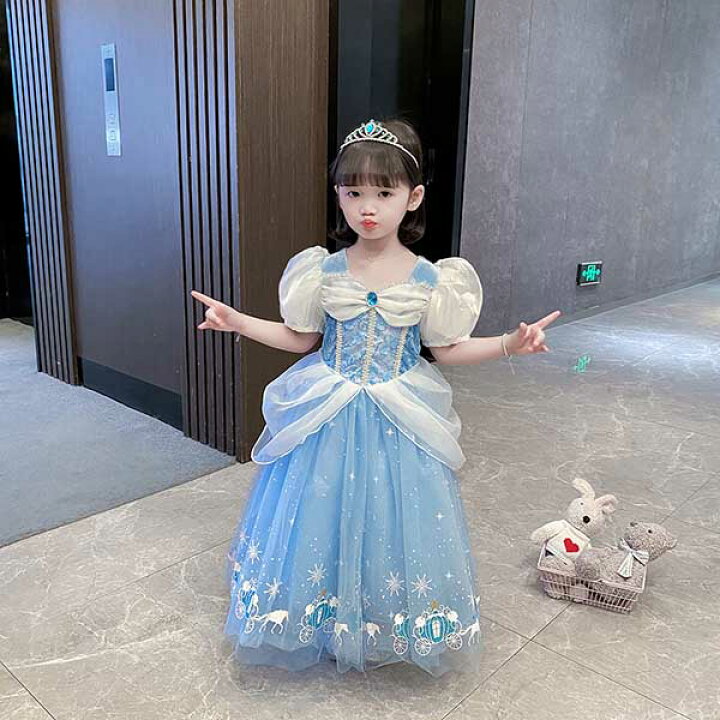 楽天市場 あす楽対応 プリンセスドレス エルサ ドレス プリンセス 子供 仮装 ワンピース 子供用 キラキラ コスプレ衣装 なりきり コス 子供ドレス クリスマス 子供服 お姫様 かわいい 可愛い イベント ジュニア Bau楽天市場店