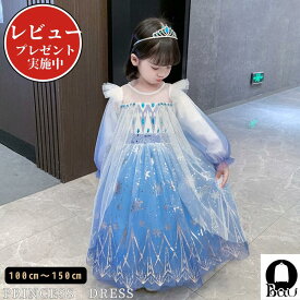 【レビュープレゼント付！】プリンセスドレス キッズ プリンセス ドレス ブループリンセス お姫様 子供 女の子 仮装 衣装 ワンピース 長袖 子供用 プレゼント かわいい 可愛い キラキラ コスプレ衣装 なりきり コス 子供ドレス ハロウィン クリスマス 誕生日