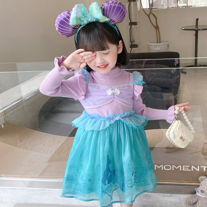 楽天市場 プリンセスドレス アリエル ドレス プリンセス 子供 仮装 長袖 ワンピース 子供用 コスプレ衣装 なりきり コス 子供ドレス クリスマス 子供服 お姫様プリンセス ドレス コスプレ アニメ キャラクター Bau楽天市場店