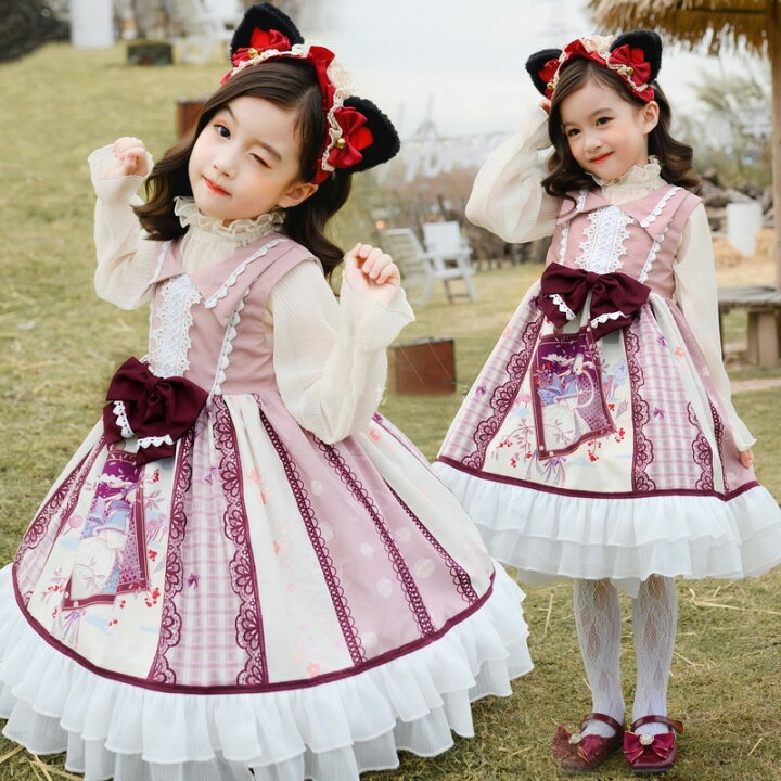楽天市場 ハロウィン コスプレ 仮装 メイド服 ゴスロリ ロリータ ワンピース メイド セット 子供 本格 ロリータ ワンピース 子供用 アイドル キャラクター アニメ 衣装 コスチューム Bau楽天市場店