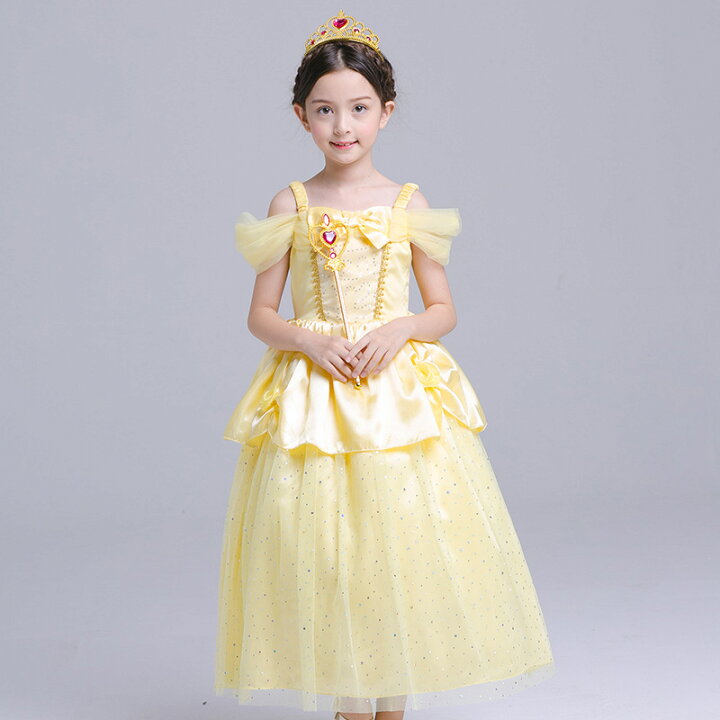 楽天市場 子供用 ドレス ベル キッズ コスチューム プリンセスドレス 衣装 子供 美女と野獣 コスプレ プリンセス クリスマス ワンピース お姫様 遊び会 幼稚園 お誕生日 お祝い パーティーmte2484 Bau楽天市場店