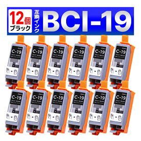BCI-19 互換 インク カートリッジ PIXUS iP110 iP100 TR153 TR163 Canon キャノン ブラック 12個