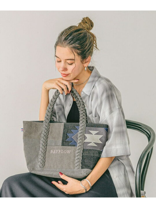 楽天市場】【SALE／20%OFF】ネイティブデニムパッチロゴトート BAYFLOW 
