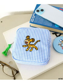 ≪予約≫【パンダコパンダ】ギンガムチェック刺繍ポーチ(WEB限定) BAYFLOW ベイフロー インテリア・生活雑貨 収納用品・棚・ラック ブラック ピンク ブルー【先行予約】*[Rakuten Fashion]