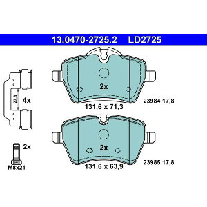 �~�j ��_�X�g ATE �Z���~�b�N �u���[�L �p�b�h �t�����g R60 R56 R55 R57 R61 R59 ATELD2725 34116778320 34119804735 34116770251
