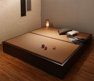 お客様組立 大型ベッドサイズの引出収納付き 選べる畳の和モダンデザイン小上がり 夢水花 ユメミハナ 美草畳 クイーンサイズ | ｅ-バザール
