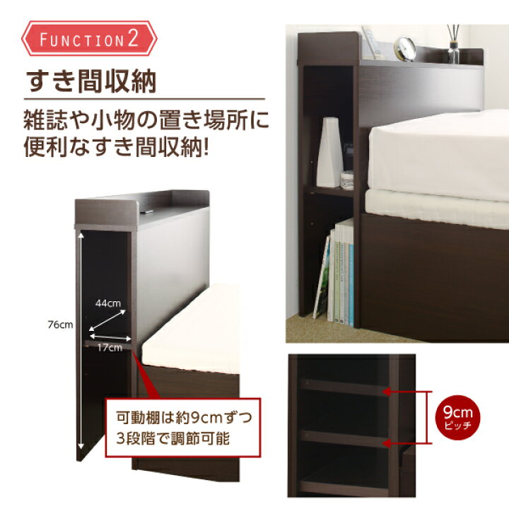 楽天市場】組立設置付 タイプが選べる 大容量 収納 ベッド Select-IN 