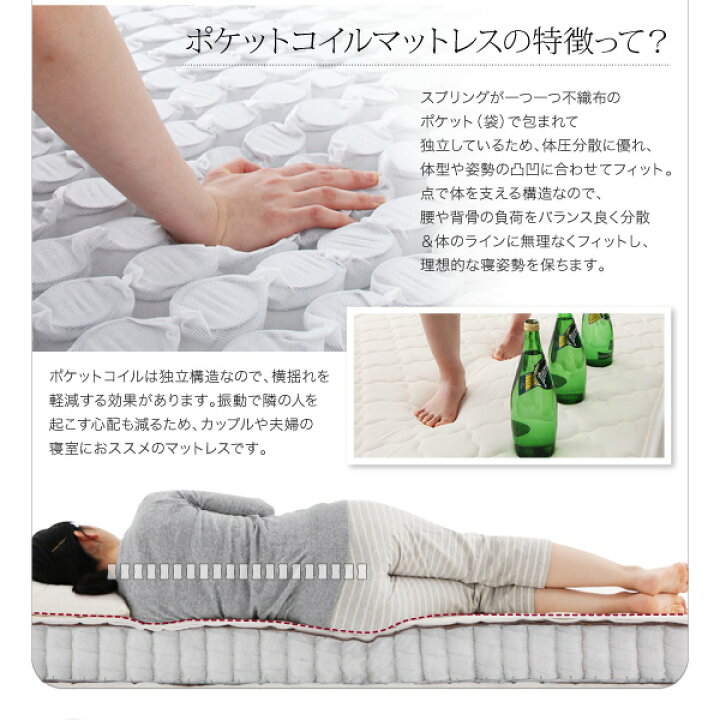 楽天市場】【組立設置サービス】セミダブルベッド マットレス付き 棚 