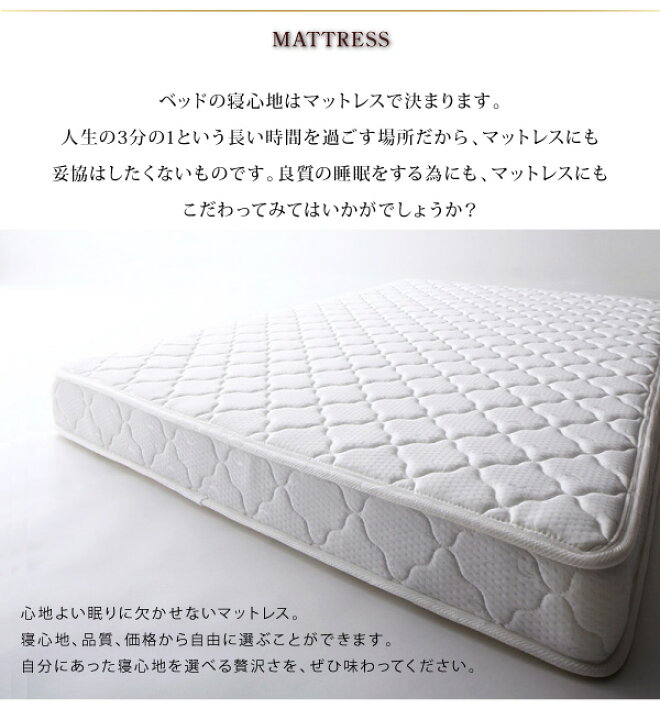 楽天市場】【送料無料】 クイーンベッド マットレス付き 