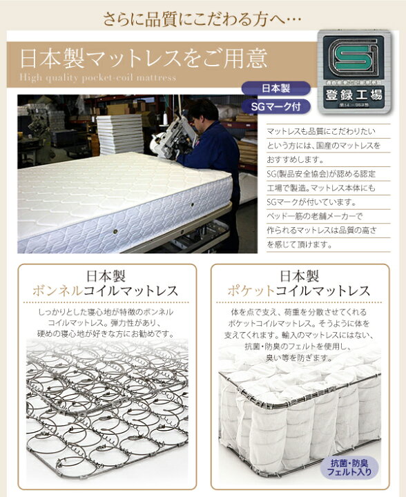 楽天市場】セミシングルベッド マットレス付き ずっと使える ロング 
