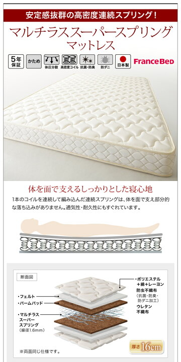 楽天市場】セミダブルベッド マットレス付き 棚付き コンセント付き 