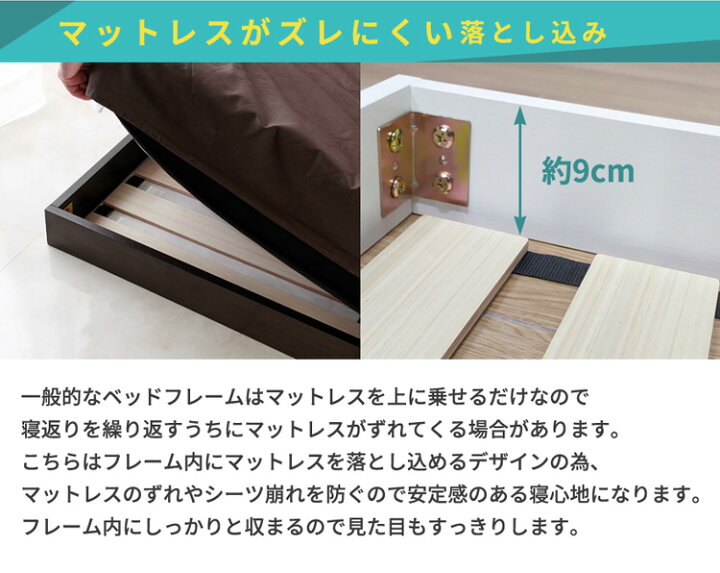 楽天市場】セミダブルベッド ローベッド 3Dメッシュポケットコイル 
