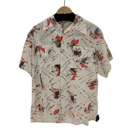 【中古】ユーズドフルギ USED古着 50S オープンカラー プリントシャツ マタドール柄 メンズ 表記無