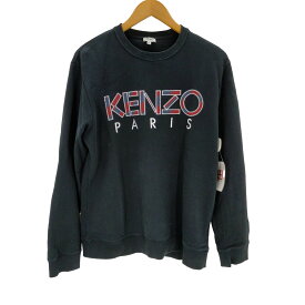 【中古】ケンゾー KENZO フロントロゴ刺繍 クルーネックスウェット メンズ JPN：M