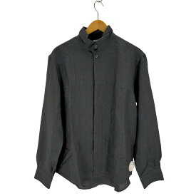 【中古】アルマーニコレツィオーニ ARMANI COLLEZIONI イタリア製 リネン混 スウィングトップシャツジャケット メンズ EUR：48