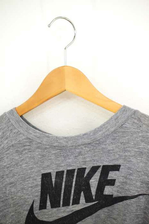 ナイキ NIKE クルーネックTシャツ レディース - グレー系 × 黒系 JPN:L 80s紺タグリメイク霜降メッシュ切替Tシャツ【中古】【ブランド古着バズストア】【200319】 | BAZZSTORE ブランド古着バズストア