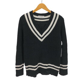 【中古】トゥモローランドトリコ TOMORROWLAND tricot スプリング リネン チルデン ニット レディース import：L