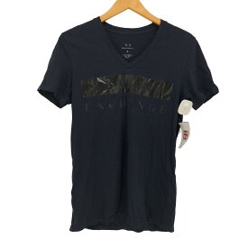 【中古】アルマーニエクスチェンジ ARMANI EXCHANGE Vネック ロゴ Tシャツ レディース import：S