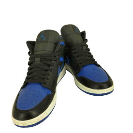 【中古】ジョーダンブランド JORDAN BRAND NIKE AIR JORDAN 1 MID BLACK/BLUE メンズ JPN：27.5