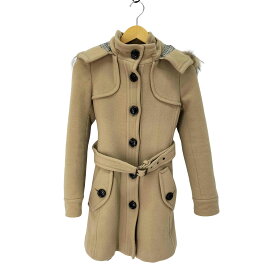 【中古】バーバリーブルーレーベル BURBERRY BLUE LABEL 裏地チェック セミロングコート レディース JPN：40