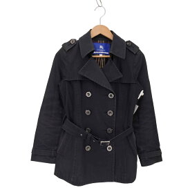 【中古】バーバリーブルーレーベル BURBERRY BLUE LABEL 裏地チェック トレンチコート レディース 40