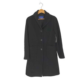 【中古】バーバリーブルーレーベル BURBERRY BLUE LABEL メルトンウール ナイロン チェスターコート レディース EUR：38