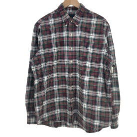 【中古】ラルフローレン RALPH LAUREN ポニー刺繍 タータンチェック BDシャツ メンズ import：XL