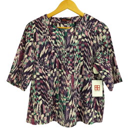 【中古】シセンドウバイヒトシ 詩仙堂 BY HITOSHI ちりめん 総柄 S/S ブラウス レディース 表記無