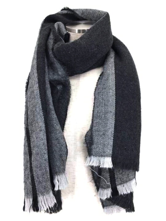 楽天市場 Zara ザラ マフラー メンズ グレー系 黒系 M ボーダー柄マフラー 中古 ブランド古着バズストアbazzstore Bazzstore ブランド古着バズストア