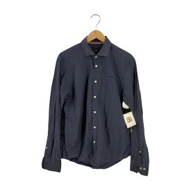 【中古】アルマーニジーンズ ARMANI JEANS Custom Fitロゴ刺繍 ドット レギュラーカラーシャツ メンズ JPN：L