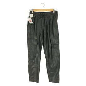 【中古】ザラ ZARA black faux leather cargo pants レディース M