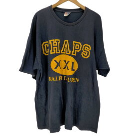 【中古】チャップスラルフローレン CHAPS RALPH LAUREN USA製 S/S ロゴ 3段プリント Tシャツ メンズ JPN：XL