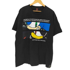 【中古】ユーズドフルギ USED古着 GEEKS RULE SEGA Silkscreen Printing T Shirt Black メンズ JPN：XL