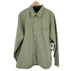 【中古】ギャップ Gap 90-00s OLD GAP 裾ロゴ刺繍 コットンL/Sシャツ マチ付き メンズ import：XL