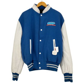 【中古】カナダ スポーツウェアー CANADA SPORTSWEAR CO. スタンドカラー 袖レザー メルトン スタジャン メンズ import：L