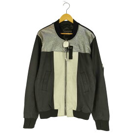 【中古】ボリスビジャンサベリ 11 by Boris Bidjan Saberi 裏地カモ柄 切替デザイン 11 プリント ラムレザー ジャケット メンズ import：M