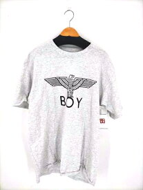 【中古】古着 ボーイロンドン BOY LONDON ロゴプリント S/S TEE メンズ クルーネックTシャツ グレー系 黒系