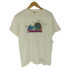 【中古】ユーズドフルギ USED古着 00S FRUIT OF THE LOOM ボディ 自然と文化の出会う公園 ジャパニーズプリント S/S Tシャツ メンズ import：M