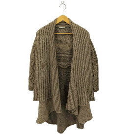 【中古】ステファネル STEFANEL ブルガリア製 モヘア混 ショールカラー ウールニット ロングガウンコート レディース 36