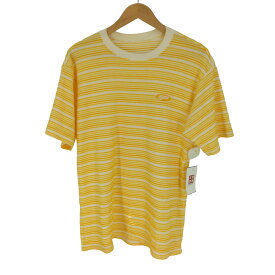 【中古】プーマ PUMA ロゴ刺繍 パイル ボーダー S/S Tシャツ ヒットユニオン メンズ import：L