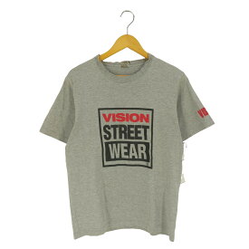【中古】ヴィジョンストリートウェア VISION STREET WEAR ダブルステッチ フロントロゴプリント クルーネックTシャツ メンズ import：M