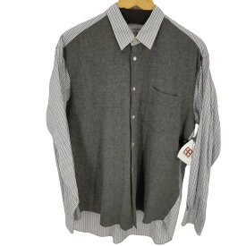 【中古】コムデギャルソンシャツ COMME des GARCONS SHIRT 90S ウール切替ストライプシャツ メンズ JPN：M