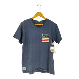 【中古】ローカルモーション local motion 星条旗 Vネック Tシャツ メンズ 表記無