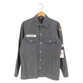 【中古】アルファインダストリーズ ALPHA INDUSTRIES WALTERS 月桂樹ボタン コットンユーティリティシャツ メンズ import：M