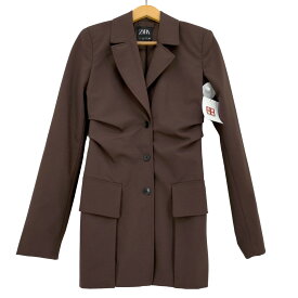 【中古】ザラ ZARA CHOCOLATE BLAZER DRESS テーラードジャケット レディース import：S